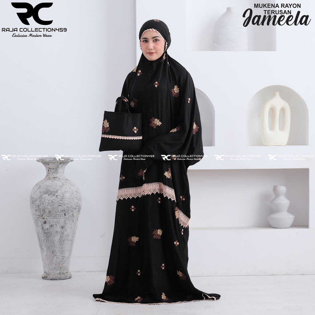 Raja Collection459 - Mukena Jumbo Dewasa Terusan Rayon Bordir Jameela (COD) TERUSAN