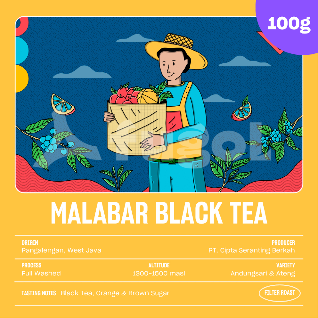 

Kopi Arabika MALABAR BLACK TEA (100 gr) Single Origin Coffee