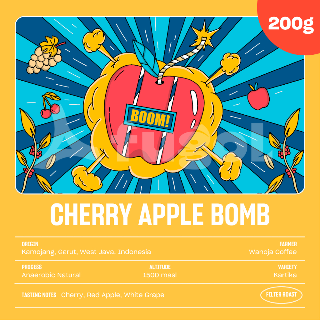 

Kopi Arabika CHERRY APPLE BOMB! Natural Anaerobic Specialty Coffee (200 gr)