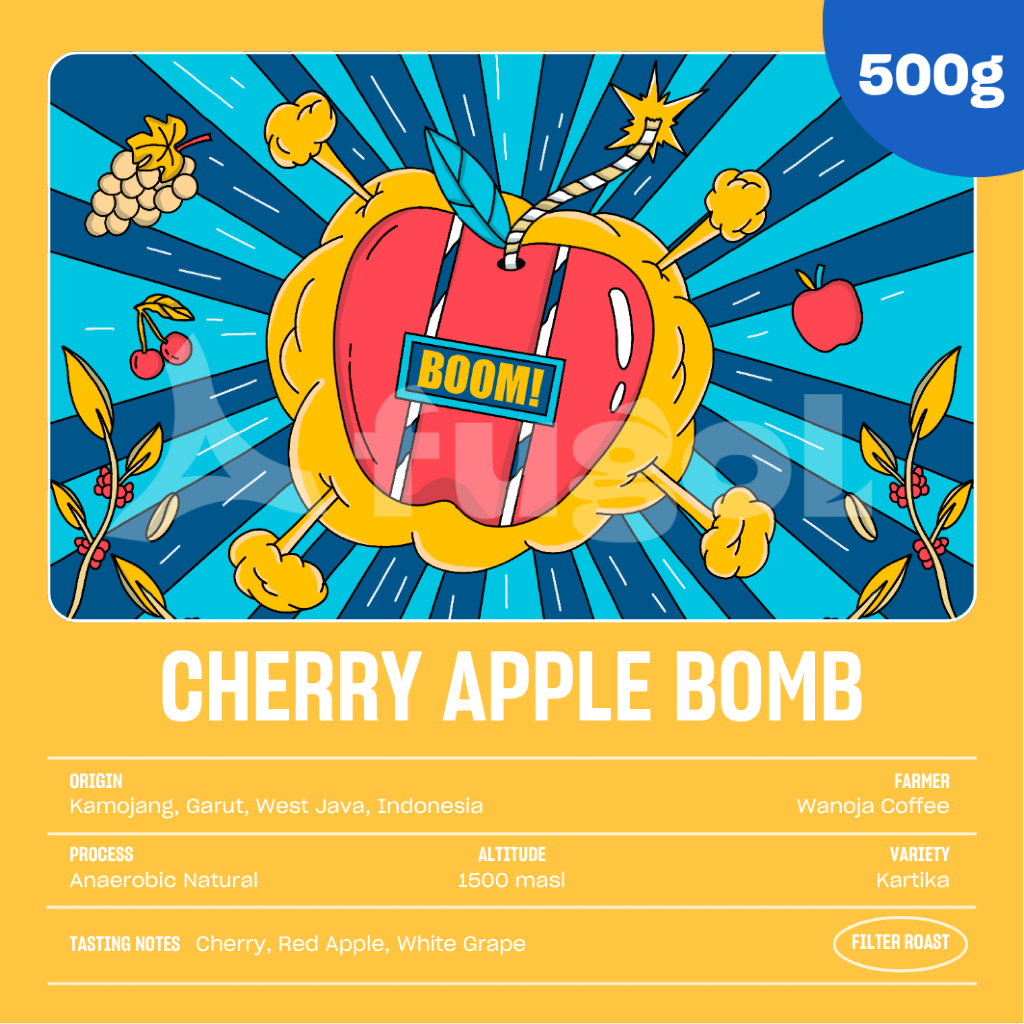 

Kopi Arabika CHERRY APPLE BOMB! Natural Anaerobic Specialty Coffee (500 gr)