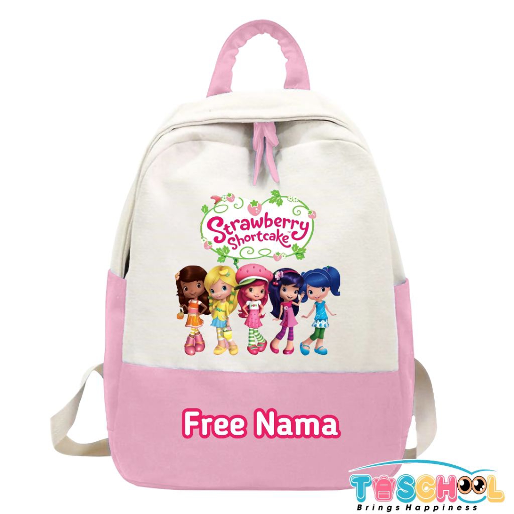 TAS RANSEL ANAK STRAWBERRY SHORTCAKE FREE NAMA