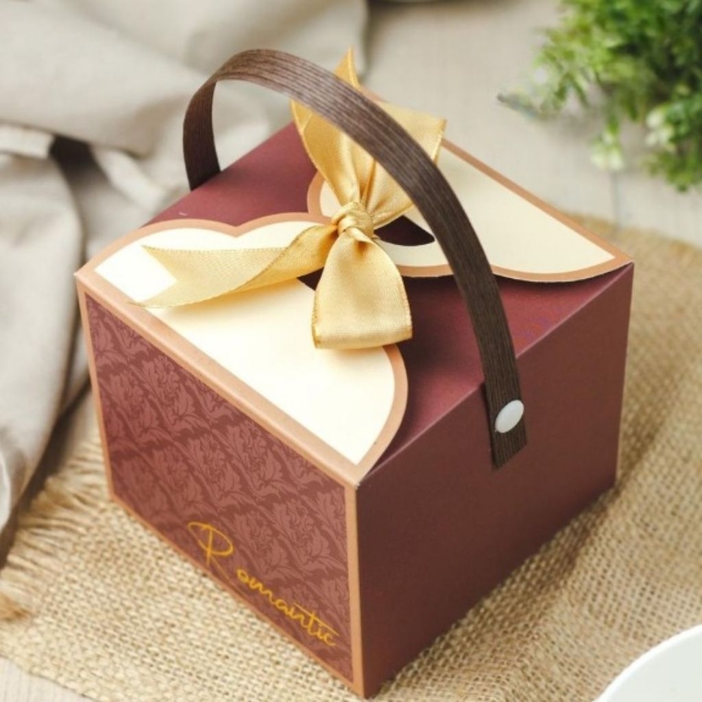 

BOX GIFT SOUVENIR - Dus toples tenteng tali kotak kado packaging hampers box cake kue 11.5x11.5x10 cm