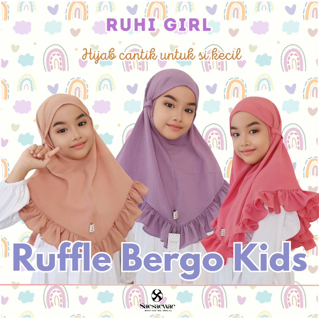 SAESAEWAE-Ruhi Kids Bergo Anak Bergo Crinkle Bergo Rempel Crinkle CEY Airflow Bergo Non Pet Jilbab R