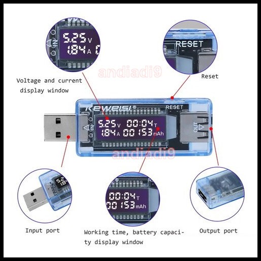 USB DOCTOR TESTER METER DETECTOR KEWEISI KWS-10VA