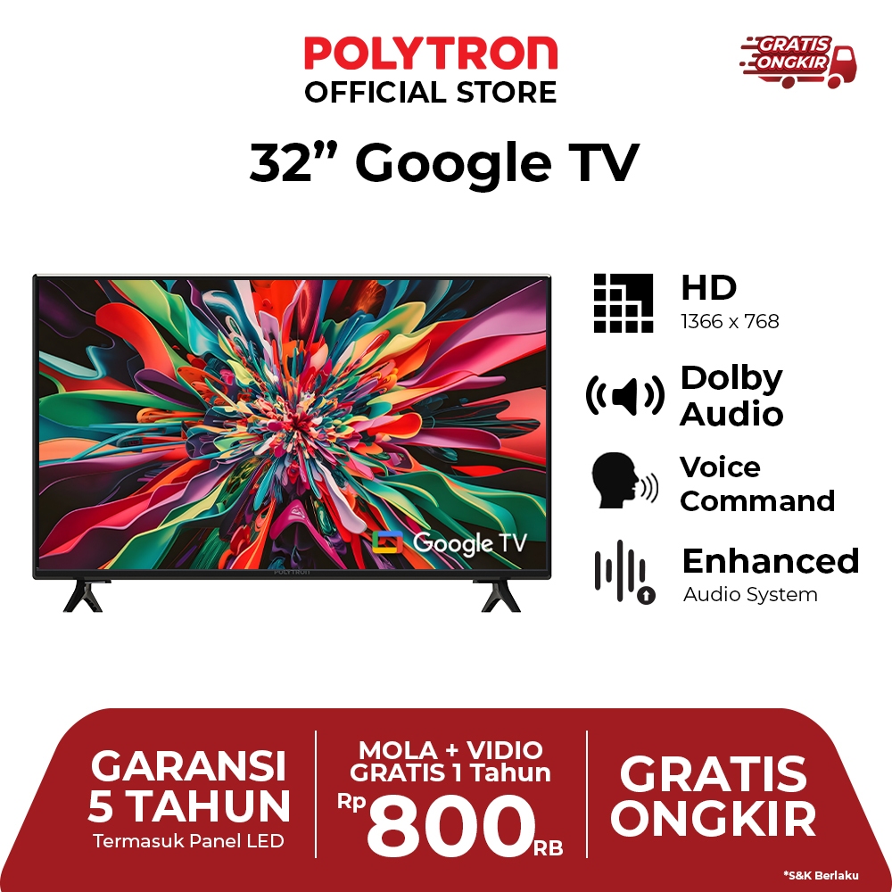 POLYTRON Smart Cinemax Google TV 32 inch PLD 32RG5059