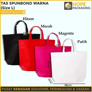 

Tas Kain Spunbond Polos Warna SIZE L / Tas Goodie Bag Souvenir Ulang Tahun / Tas Kain Polos / Tas Handle Box Size L: 32x 38x 10 cm / Tas Bingkisan Snack