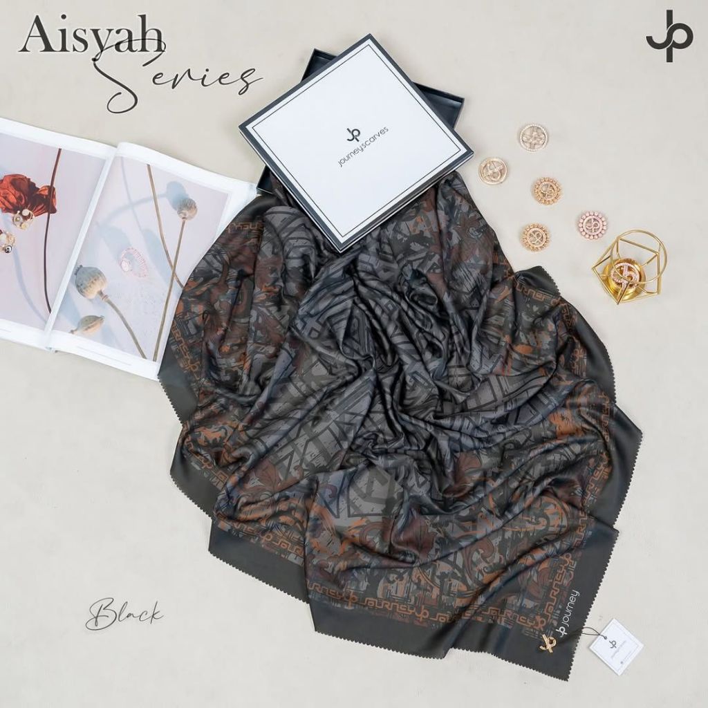 Kerudung Motif Jilbab Segi Empat Hijab Daily Segi Empat Aisyah Series - Journey Scarves
