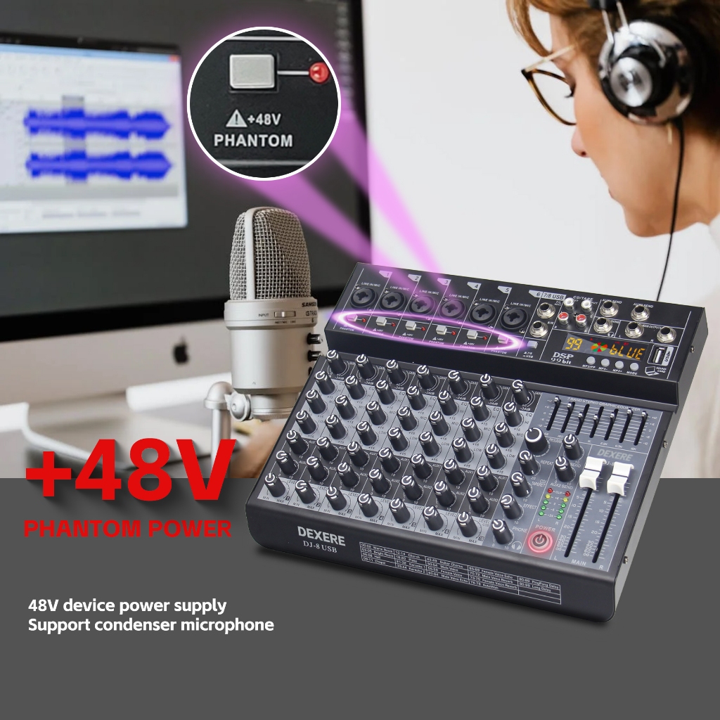 Bomransit_1 - Dj4 Dj6 Dj8 Mixer Audio Profesional 4 Channel Bluetooth Usb Recording Live
