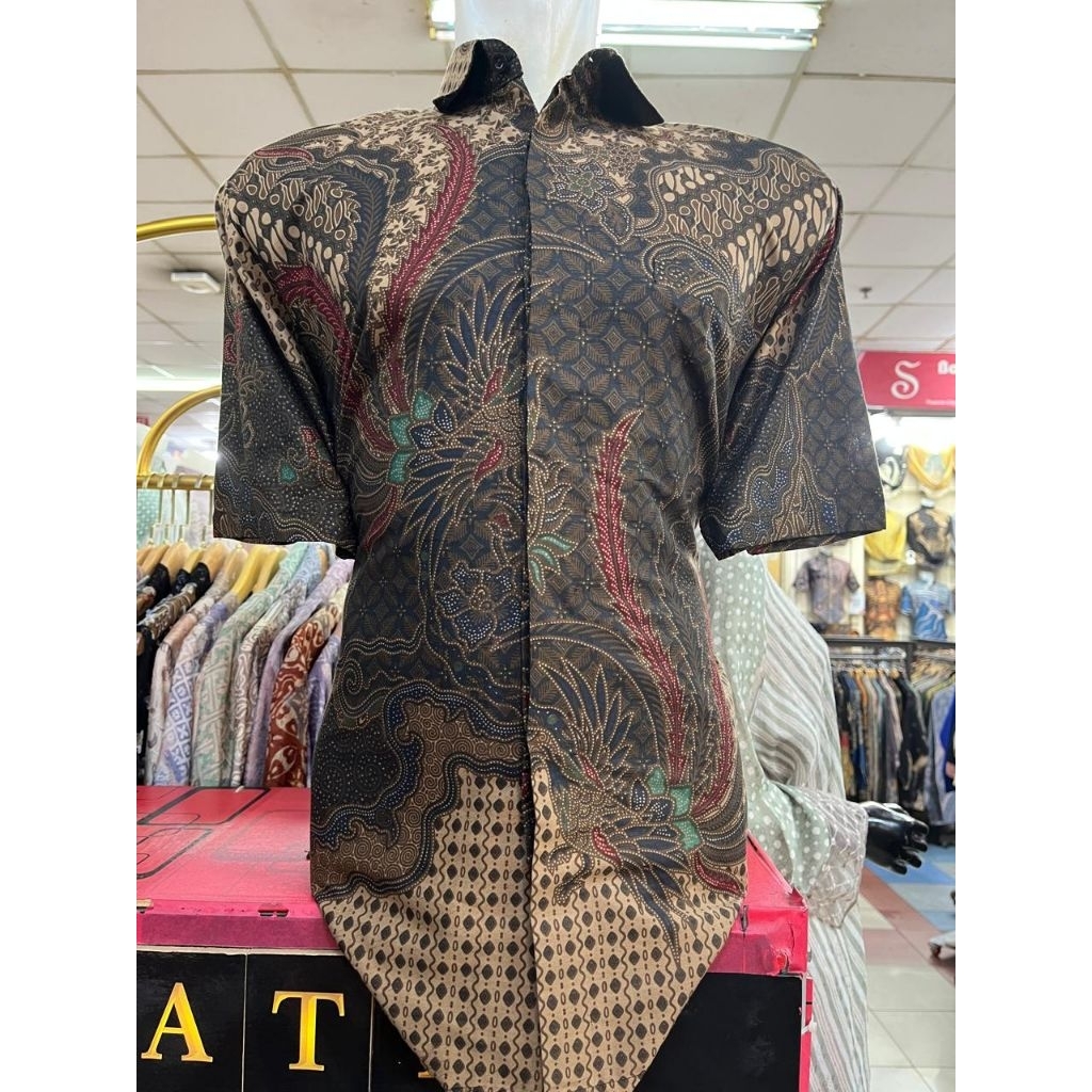 Batik kemeja pria lengan pendek mewah katun premium anak muda