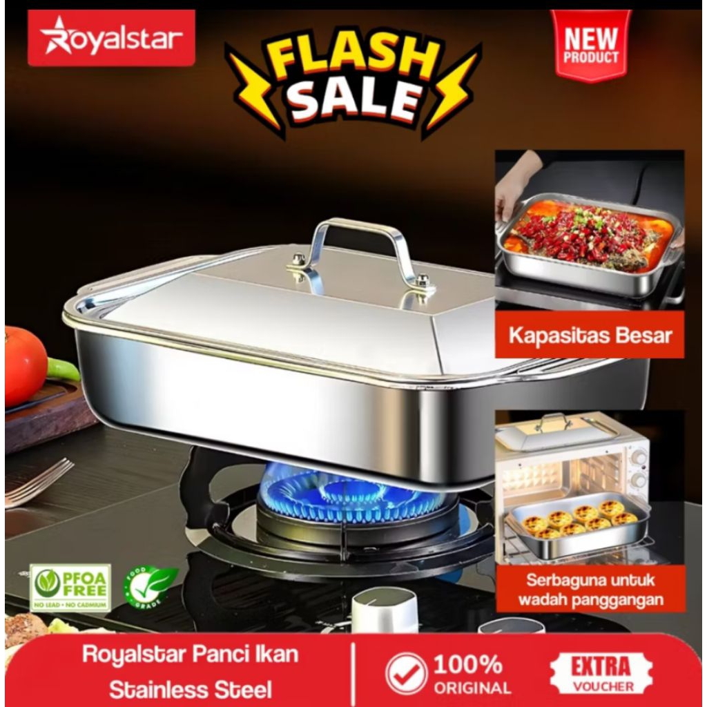 Panci Stainless Set Tutup Wadah Saji  Staienles SUS 304.