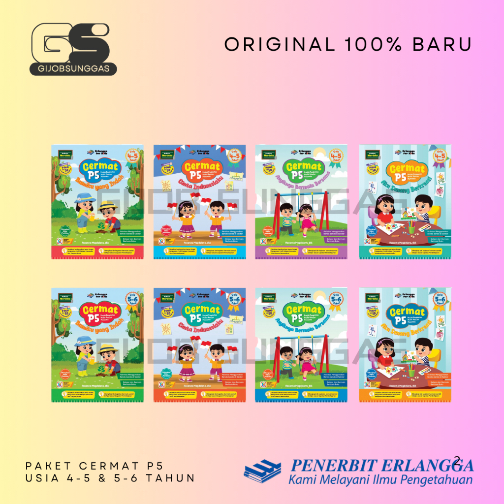 BUKU PAKET CERMAT P5 (TK) USIA 4-5 TAHUN DAN 5-6 TAHUN ERLANGGA -ERLANGGA