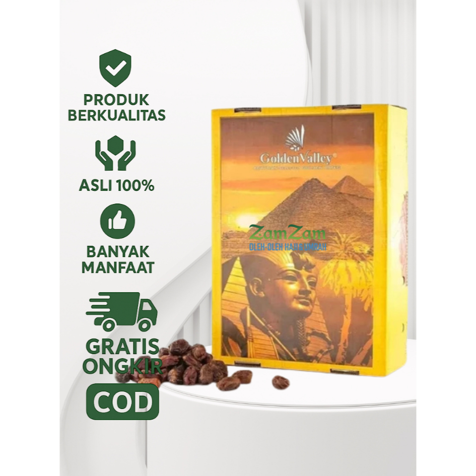 

Kurma Mesir 10 kg Premium Merk GOLDEN VALLEY / GOLDEN OASIS / EGYPT DATES