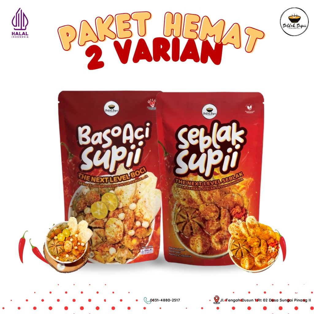 

PAKET HEMAT 2 VARIAN ( 1 Pcs Seblak & 1 Pcs BasoAci)