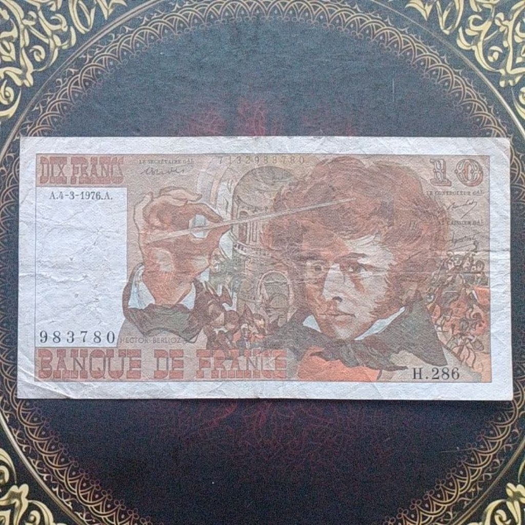 Uang Perancis 10 Franc 1976 vf