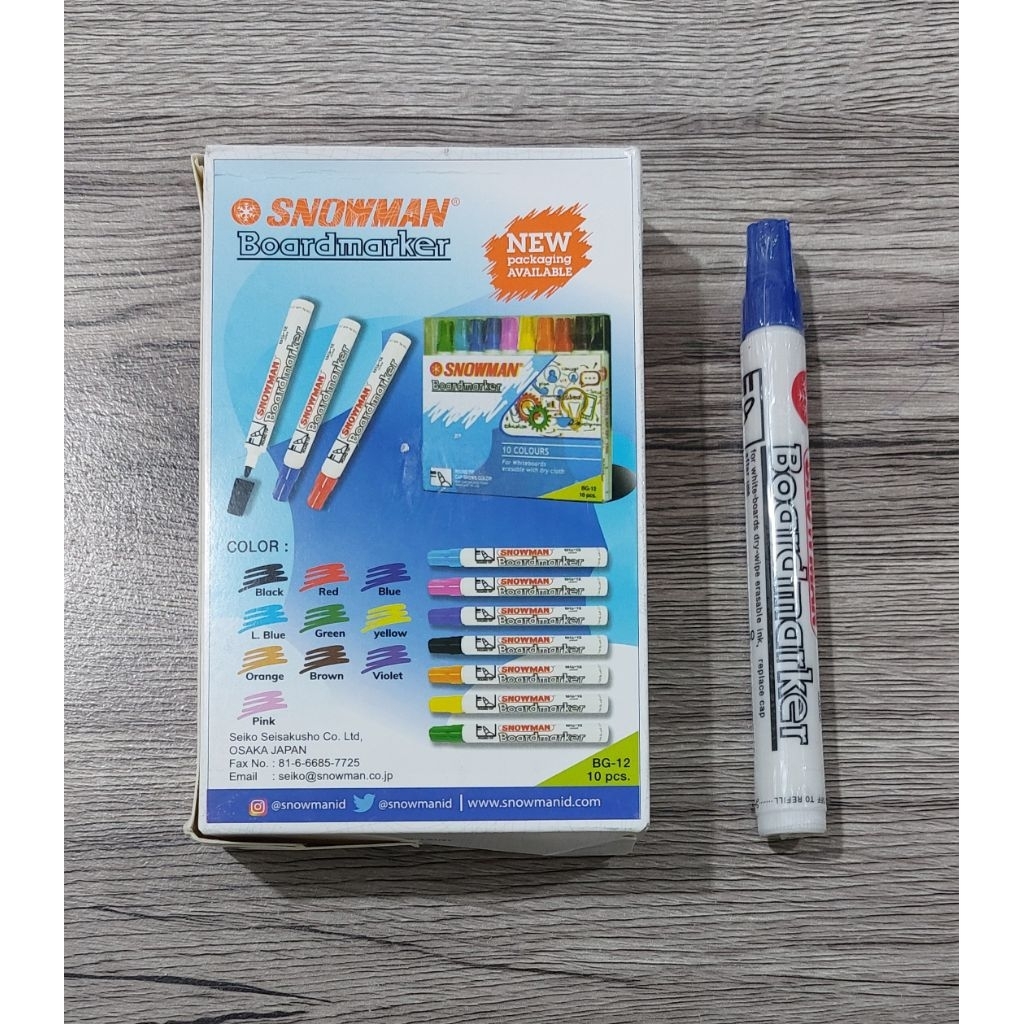 

(1 pcs) Spidol Boardmarker Snowman Warna Biru