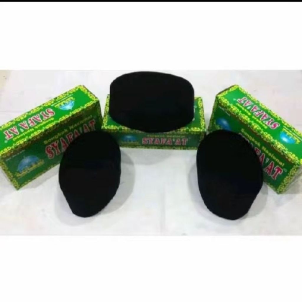 peci hitam syafaat peci hitam polos tinggi 9 cm anak dan dewasa