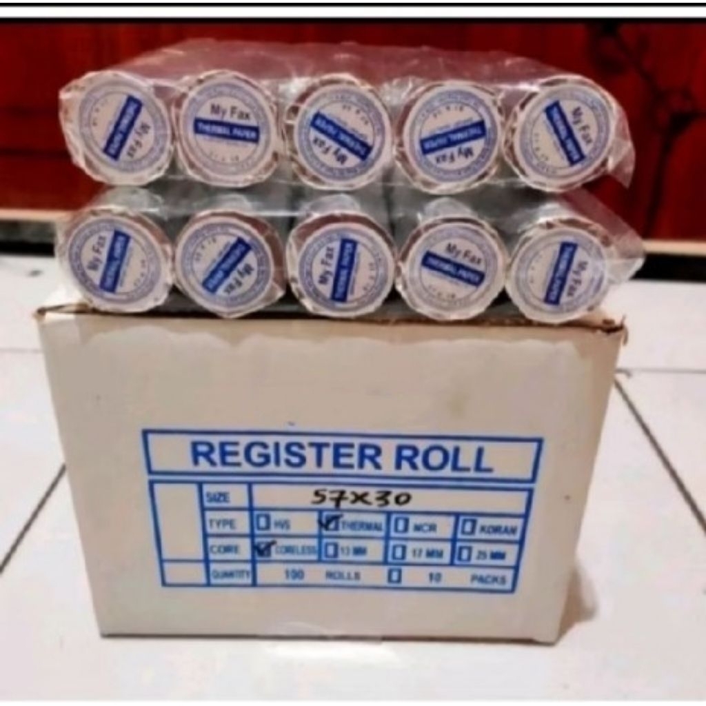 

kertas kasir thermal murah 57/58x30 paket 10 roll