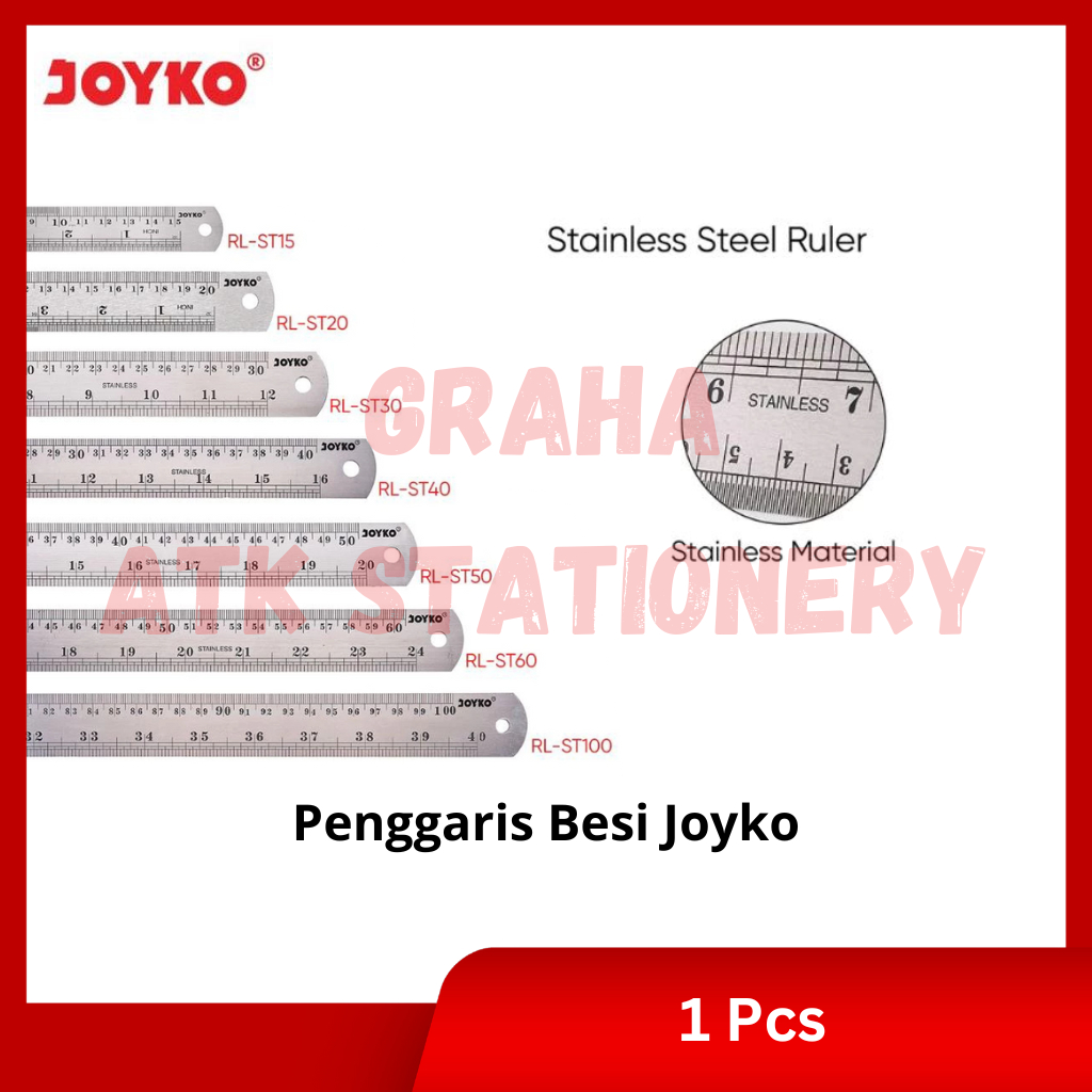 

[1 Pcs] Penggaris Besi Joyko 15cm 20cm 30cm / Rol Besi / Garisan Besi Joyko 15cm 20cm 30cm