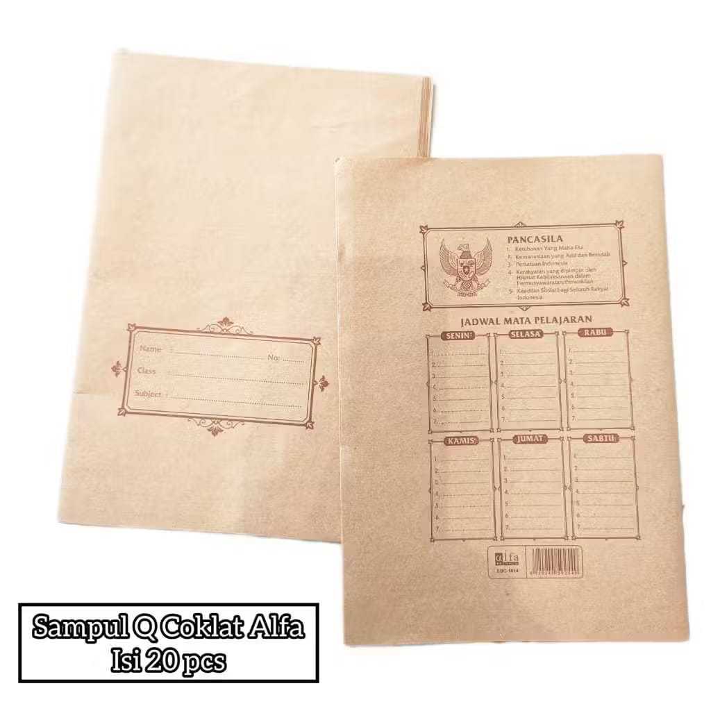 

Sampul Q Coklat (20LBR) /Sampul Buku Coklat Quarto Polos Nama