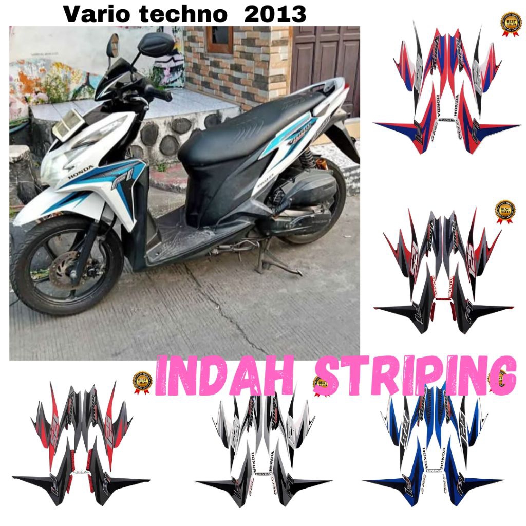 Striping Stiker List Motor Honda Vario Techno 125 Tahun 2013 Full Body Vario Tekno KZR