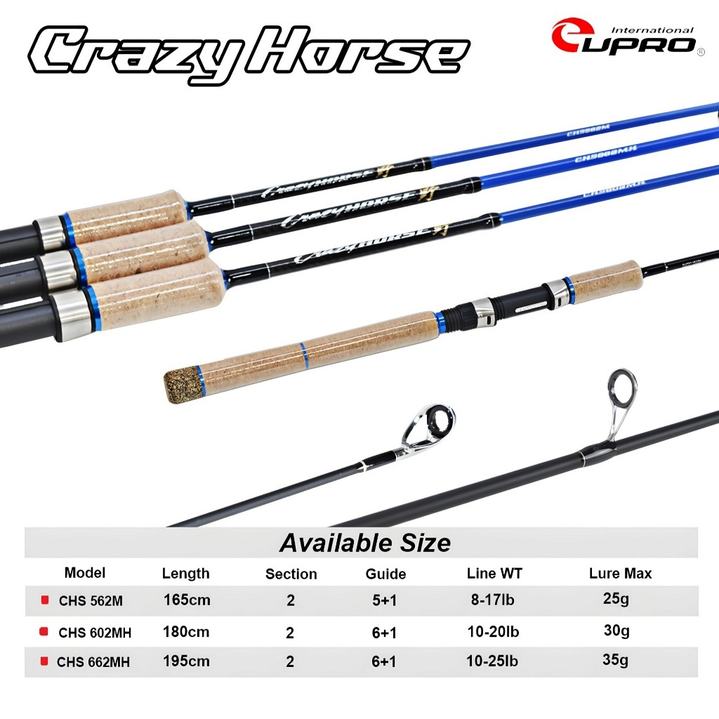 EUPRO CRAZY HORSE Spinning Galatama Fishing Rod