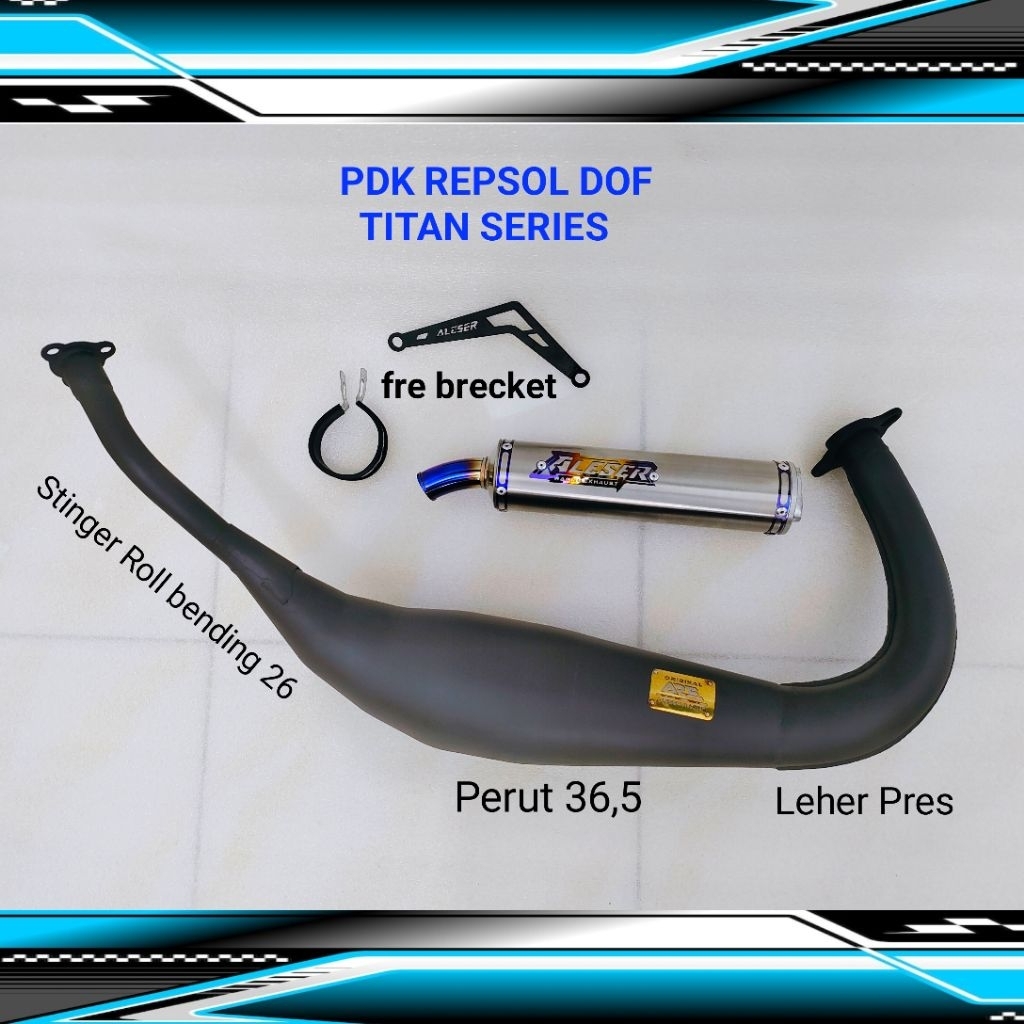 Knalpot Kolong RX King Pdk repsol chamber Dof Silincer Titan Original Aleser
