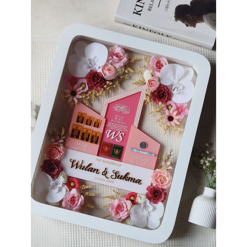 Mahar Nikah Akrilik/Mahar Akrilik/mahar anggrek. Free packing kayu