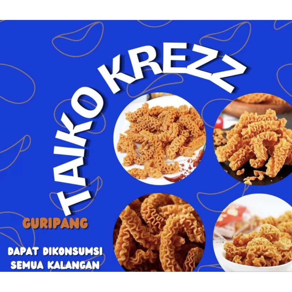 

Forcysn Taiko Krezz Guripang 500G/1000G Keripik Gurita Octopus Roasted Snack Camilan Makanan Renyah