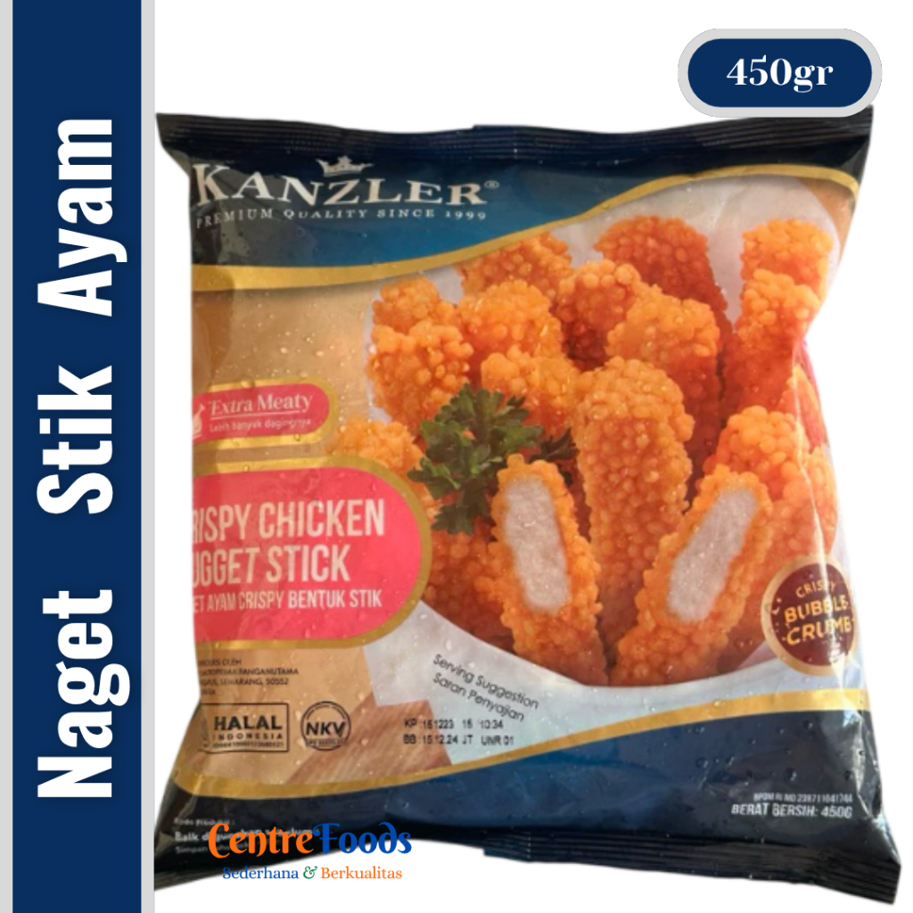

Naget Stik Ayam Krispi - Crispy Chicken Nugget Stick KANZLER | 450gr [ Harga Per BKS ]