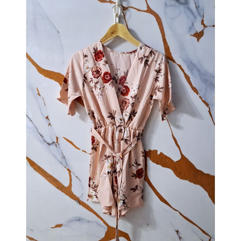( preloved ) baju tidur jumpsuit kimono bahan satin lembut premium