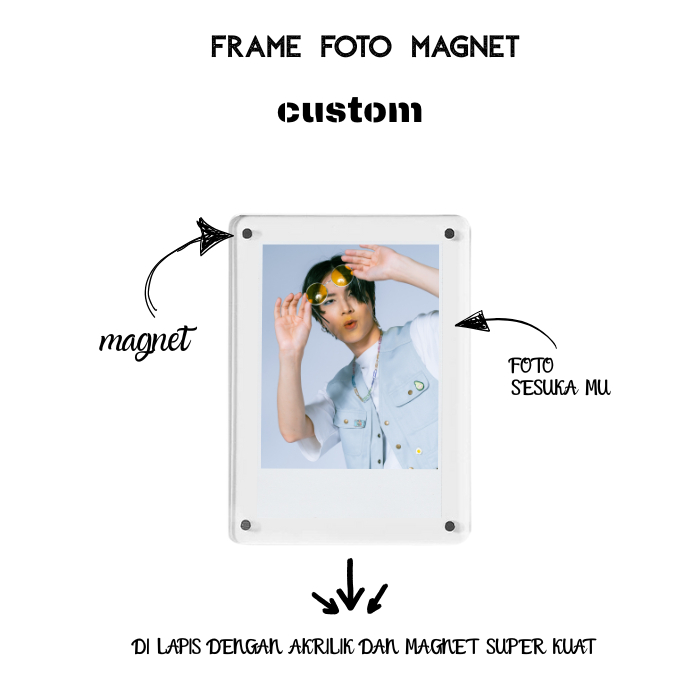 Photo Album Akrilik Magnet Foto Frame Foto Magnet Custom TempelanKulkasAcrylicMagnetic