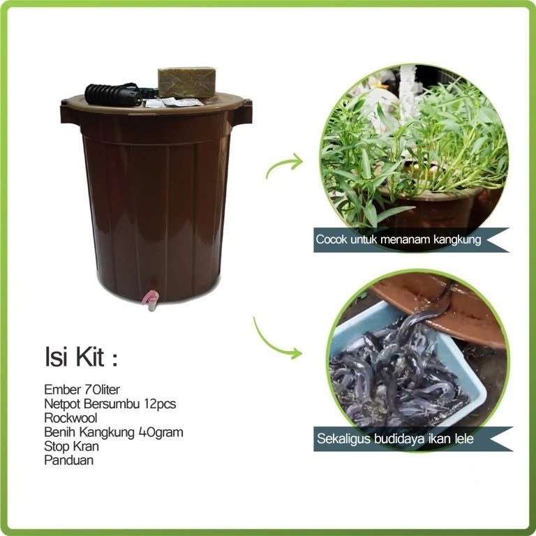 Paket Aquaponik Budidaya Ikan Dalam Ember BUDIKDAMBER