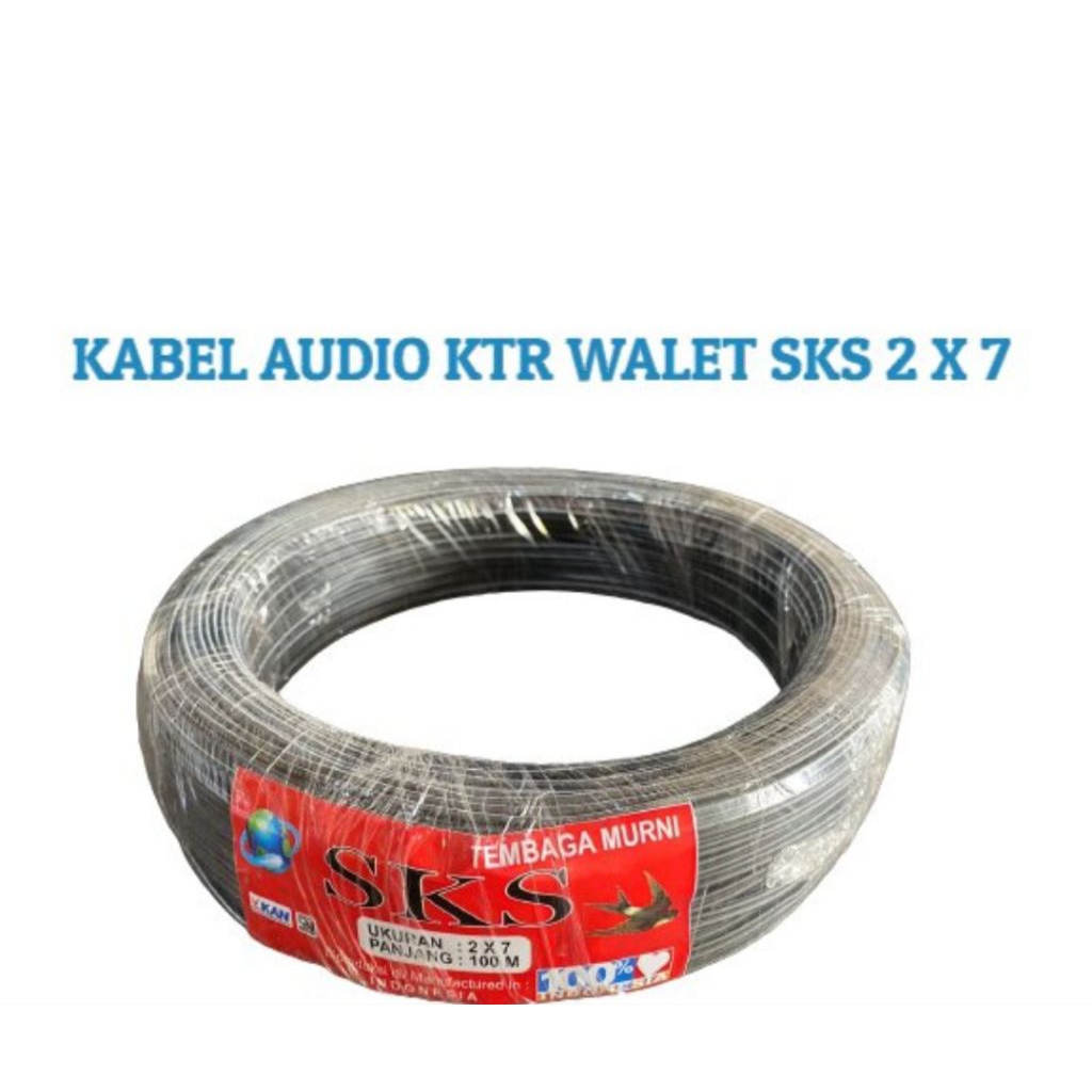 Kabel SKS Twiter Teweter Kabel Walet Universal Kabel Isi 2 Serabut Tembaga SNI 2x7 Panjang 100 Meter