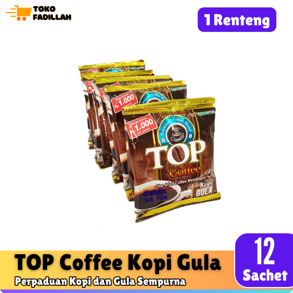 

Top Coffee Kopi Gula 2in1 - Renceng isi 12 Sachet