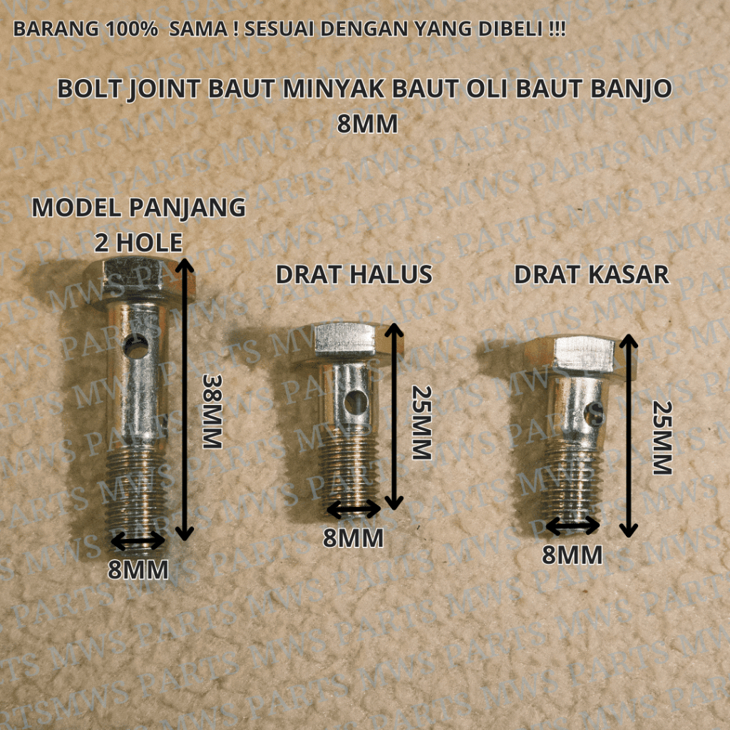 BOLT JOINT 8MM BAUT BANJO BOLT JOIN BAUT MINYAK BANJO BAUT NEPEL BANJO BAUT OLI BAUT MINYAK BAUT MIN