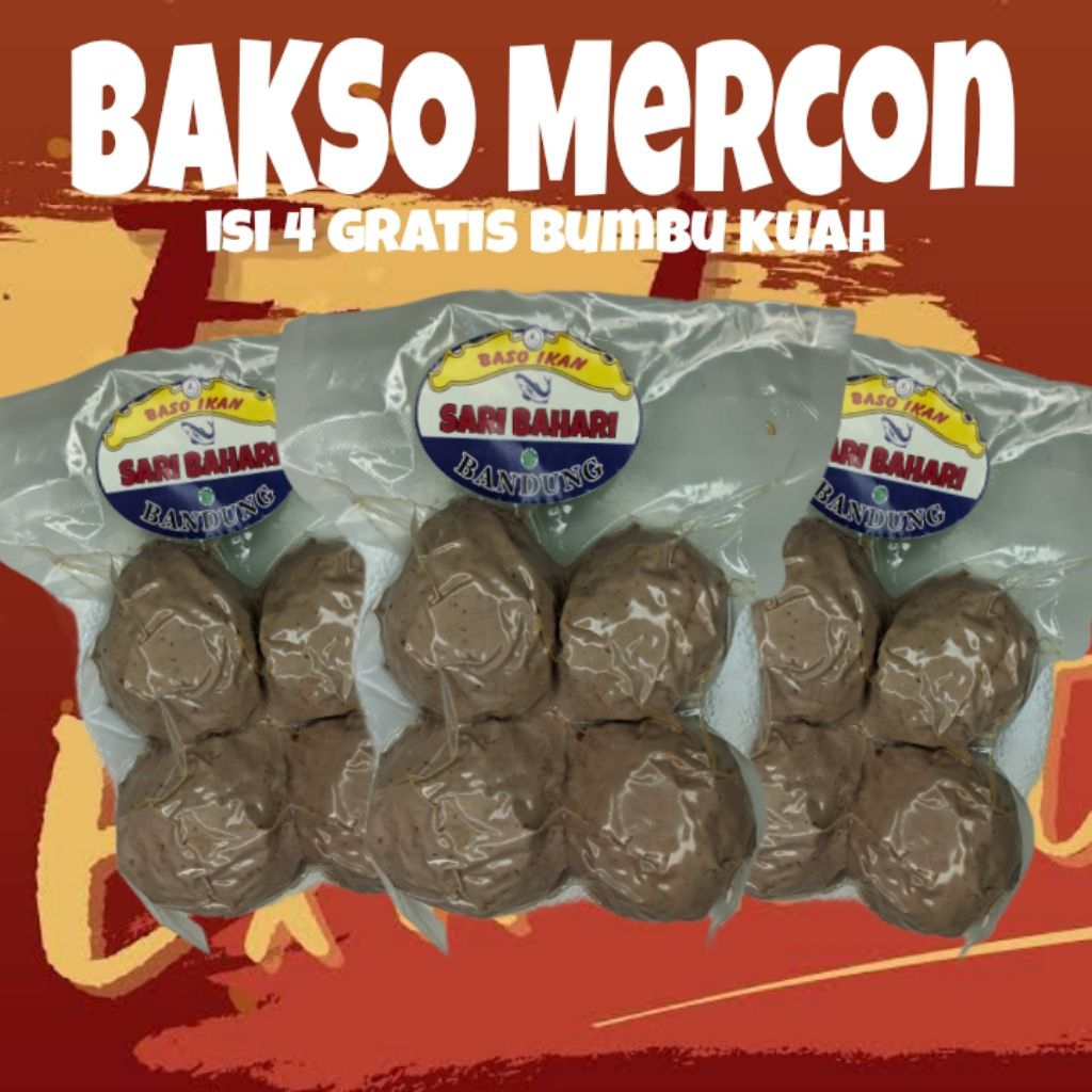 

BAKSO MERCON ISI 4 Kemasan vakum gratis bumbu kuah
