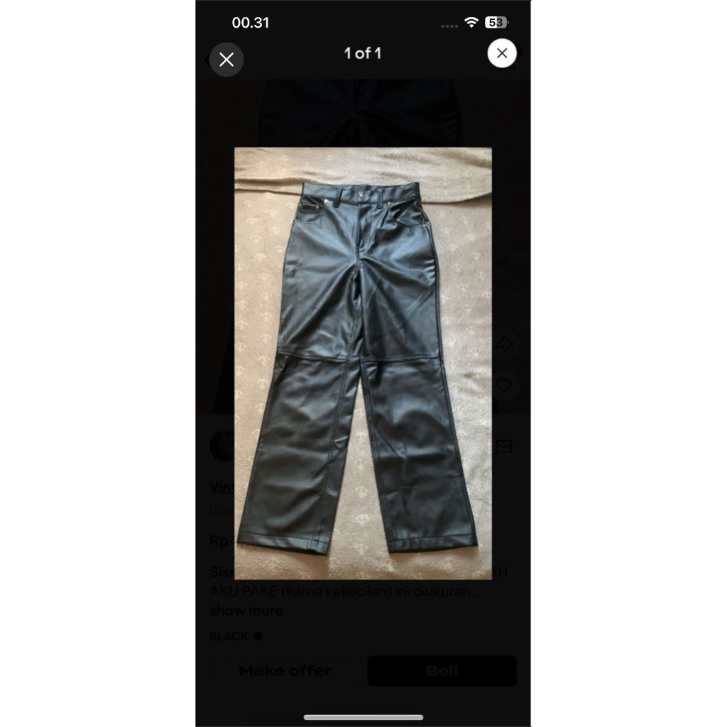 Celana Leather Skin Black