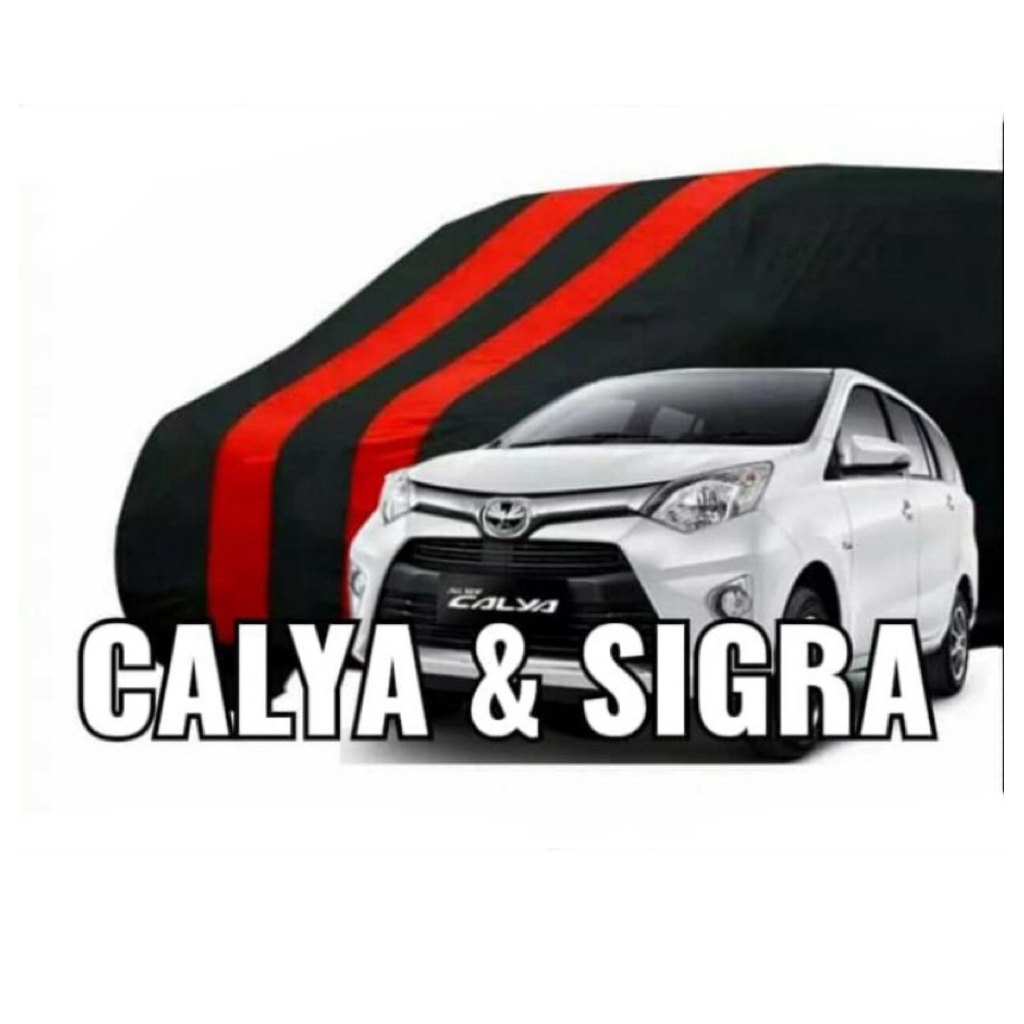Sarung Mobil Body Cover Mobil Calya Sigra Hitam Merah