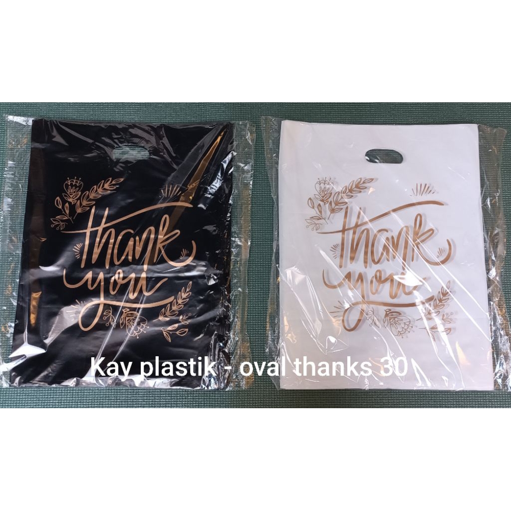 

kantong kresek oval thank you sablon emas 30 x 40