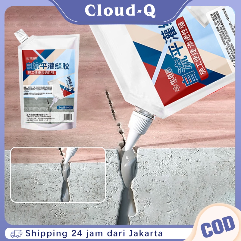 Lem Pot Elastis Tinggi Multifungsi 500g Lem Retak Beton Penutup Retak Beton Lem Anti Bocor Rumah