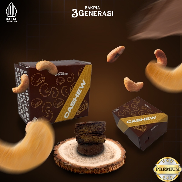 

Bakpia 3 Generasi | Bakpia Basah Isi 8 | Cashew | Kacang Mede | Premium Halal