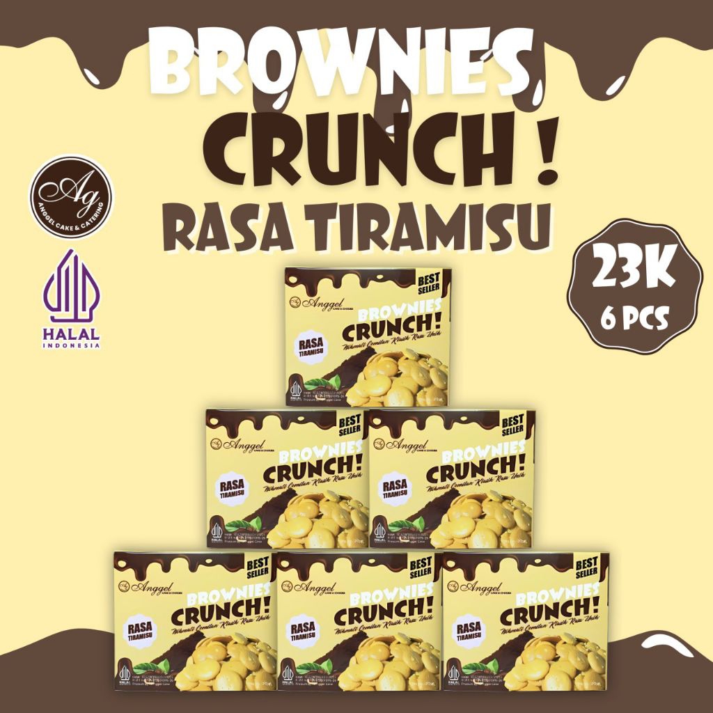 

Brownies Crunch Rasa Tiramisu | Cookies Renyah Rasa Tiramisu Isi 6 pcs