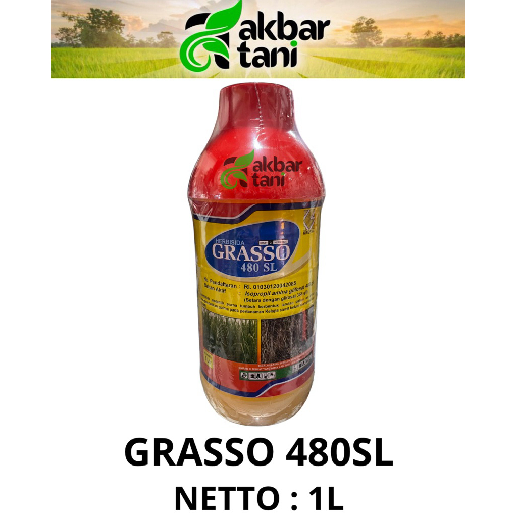 grasso 480sl 1 liter obat rumput liar herbisida glifosat seperti bablass