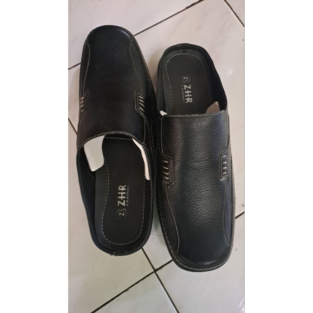 SEPATU KULIT PRIA / TUTONG PRIA BAHAN KULIT ASLI SAPI GARUT WARNA HITAM BY ZAHIR KULIT GARUT