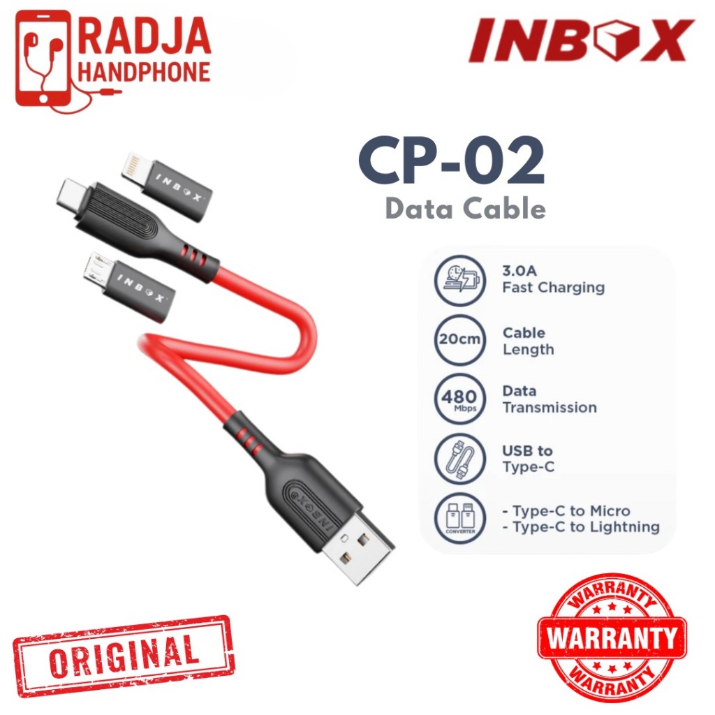 Inbox CP-01 CP-02 Powerbank Kit Kabel Data USB Type C dan Converter Set Fast Charging Micro dan Ligh