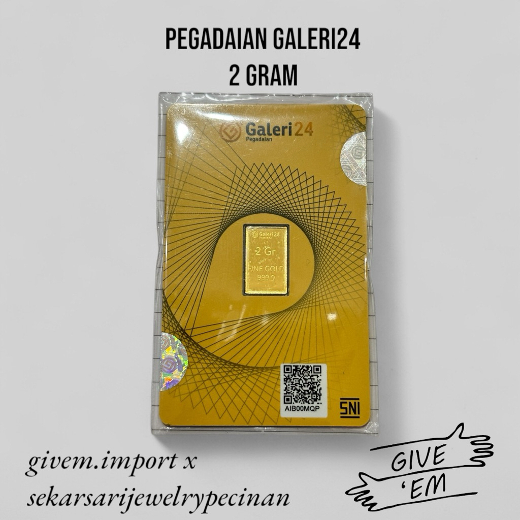 GALERI 24 PEGADAIAN 2 GRAM LM LOGAM MULIA EMAS BARCODE SERTI SNI 24K