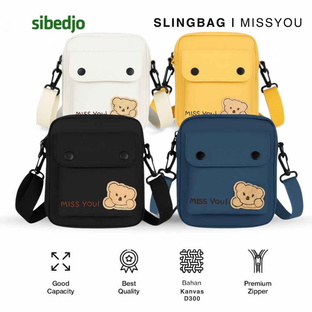 Tas Selempang Wanita Missyou - Tas Mini Cute - Tas Slingbag Kanvas Missyou