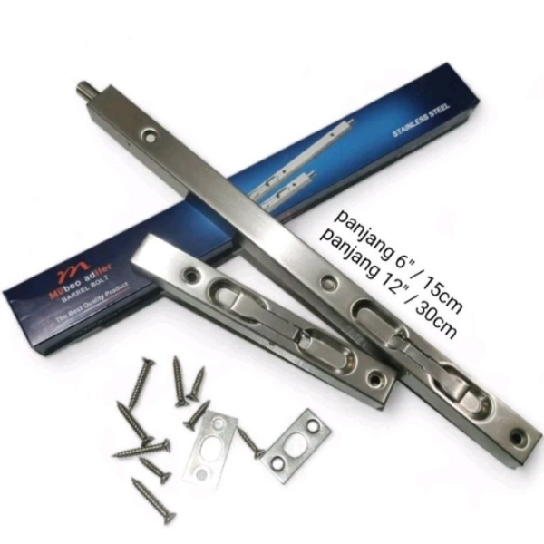 Muller Grendel Tanam Pintu Kupu Tarung 6 Inch + 12 Inch / Selot Tanam Pintu Muller