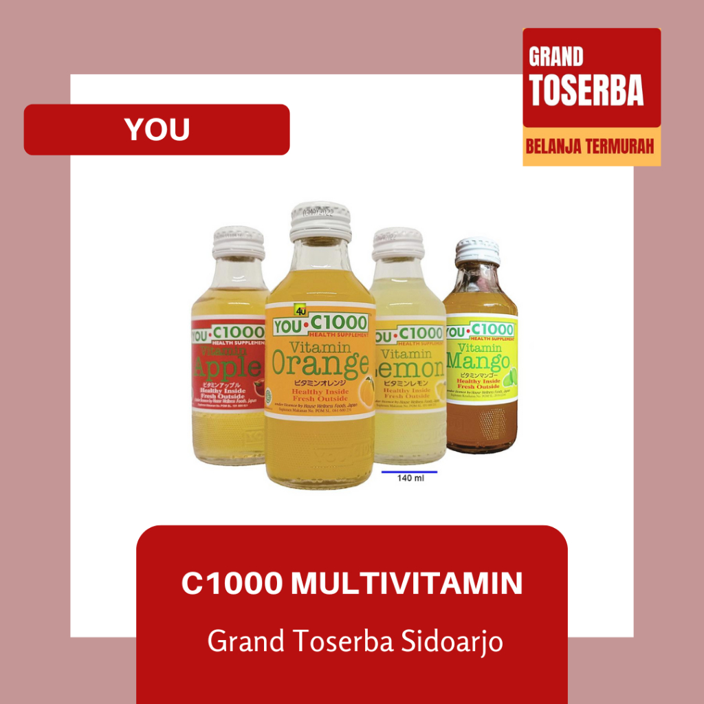 

YOU C1000 MINUMAN VITAMIN C 140ml / MINUMAN PENINGKAT DAYA TAHAN TUBUH / MINUMAN INSTAN