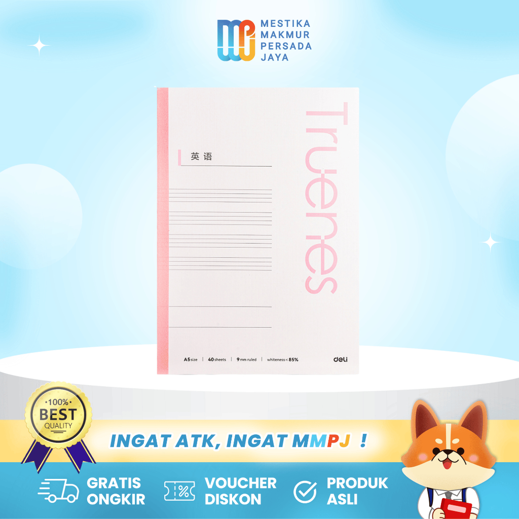 

Deli Notebook A5 Soft Cover - Buku Tulis Halus Kasar WA540-P